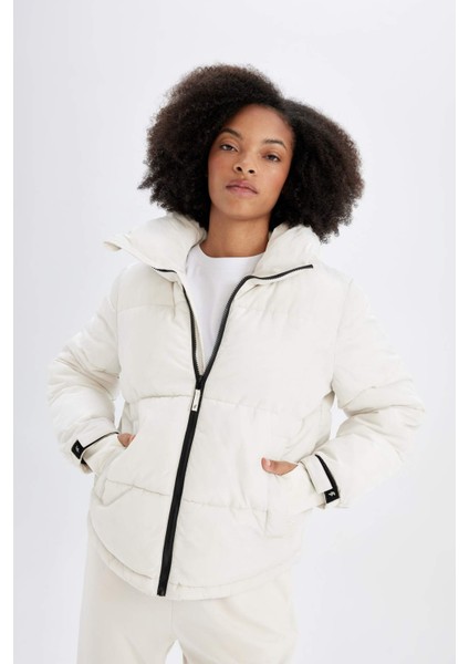 Fit Su İtici Şişme Mont Dik Yaka Fermuarlı Cepli Z1438AZ24WN