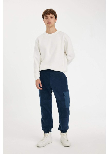 Regular Fit Polar Eşofman Altı Beli Paçası Lastikli Kargo Cepli A7040AX24AU