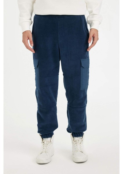 Regular Fit Polar Eşofman Altı Beli Paçası Lastikli Kargo Cepli A7040AX24AU