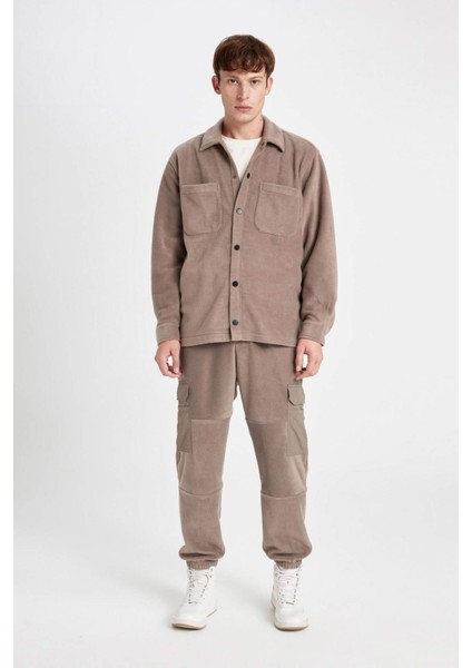 Regular Fit Polar Eşofman Altı Beli Paçası Lastikli Kargo Cepli A7040AX24AU