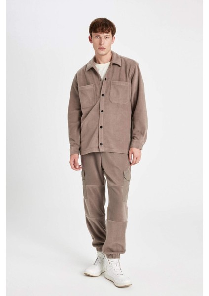 Regular Fit Polar Eşofman Altı Beli Paçası Lastikli Kargo Cepli A7040AX24AU