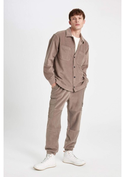 Regular Fit Polar Eşofman Altı Beli Paçası Lastikli Kargo Cepli A7040AX24AU