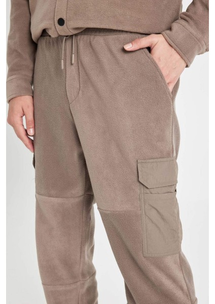 Regular Fit Polar Eşofman Altı Beli Paçası Lastikli Kargo Cepli A7040AX24AU