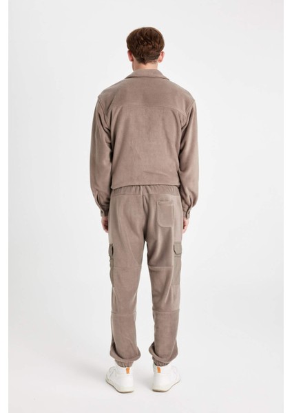 Regular Fit Polar Eşofman Altı Beli Paçası Lastikli Kargo Cepli A7040AX24AU