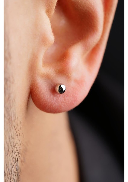 14 Ayar Altın Yuvarlak Top Küpe Erkek