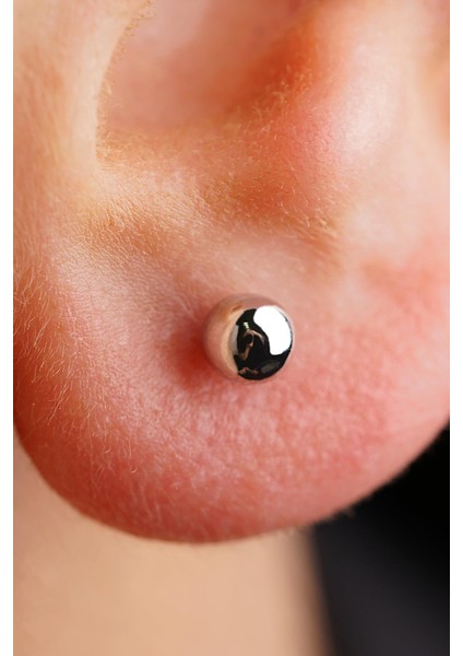 14 Ayar Altın Yuvarlak Top Küpe Erkek modelleri