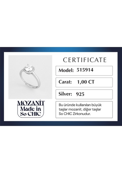 Mozanit Masalı 18 Ayar Beyaz Altın Kaplama Ayarlanabilir Gümüş Yüzük indirimleri