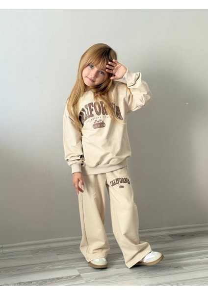 Baskılı Eşofman Kız Çocuk Takım