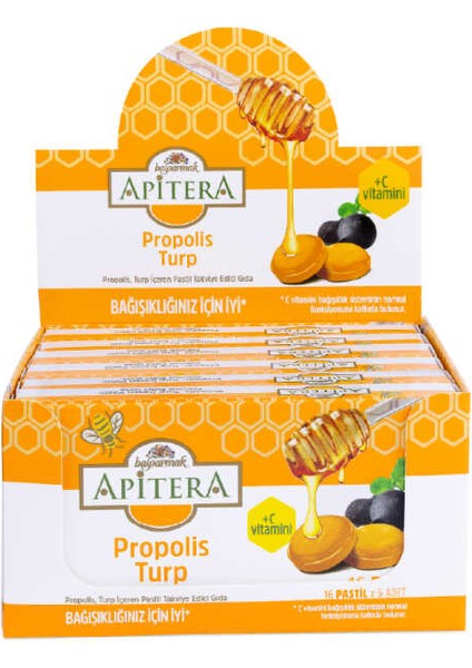 Doğal Bal, Turp, Kurkumin, C Vitamini ve Propolis Içeren Takviye Edici 96’lı Boğaz Pastili modelleri