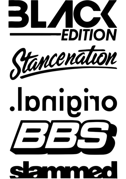 Oto Arka Cam Özel Yeni Sticker Model 2 Siyah 20*37 cm