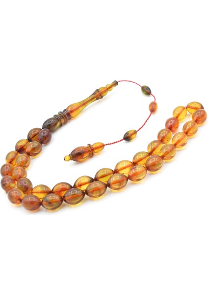 Sistemli Usta Yapımı Kalem Işi Imameli Süzme Bal Rengi Sıkma Kehribar Tesbih fiyatları