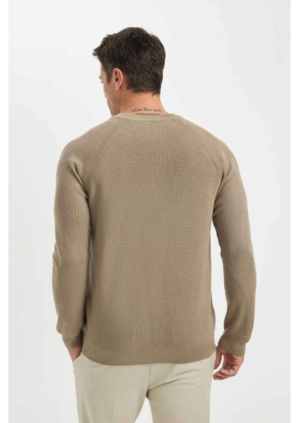 Standart Fit Normal Kesim Bisiklet Yaka Basic Düz Triko Kazak A8458AX24WN