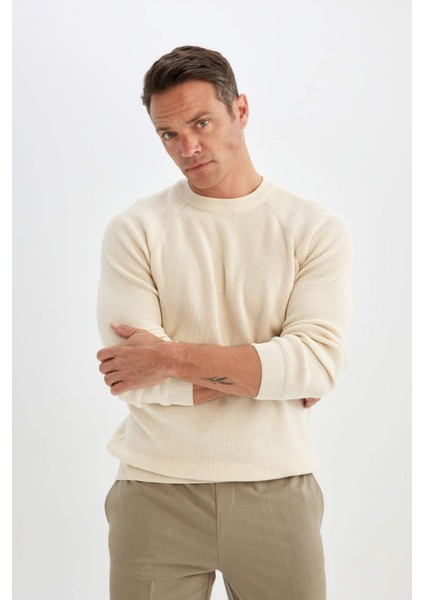 Standart Fit Bisiklet Yaka Triko Kazak A8458AX24WN