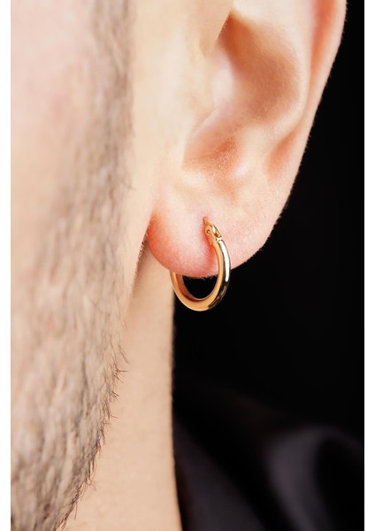 14 Ayar Altın Ince Silindir Halka Küpe Erkek fiyatları