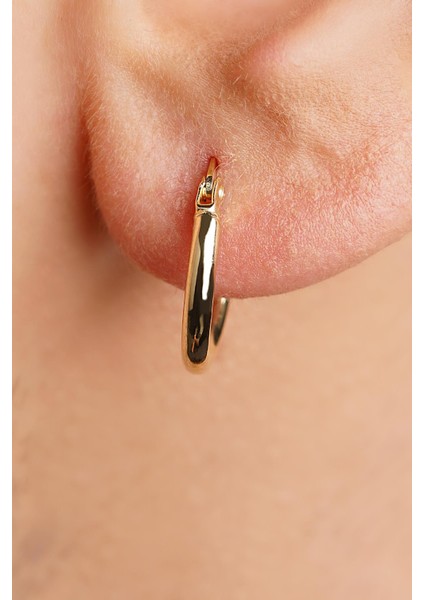 14 Ayar Altın Ince Silindir Halka Küpe Erkek fırsatları