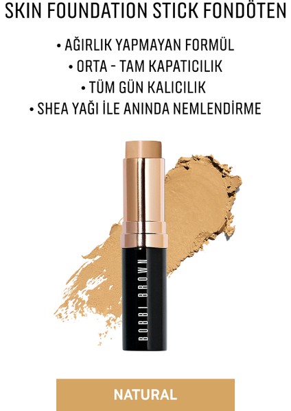 Skin Foundation Stick - Taşınabilir Nemlendirici Stick Fondöten 9g - Natural fiyatları