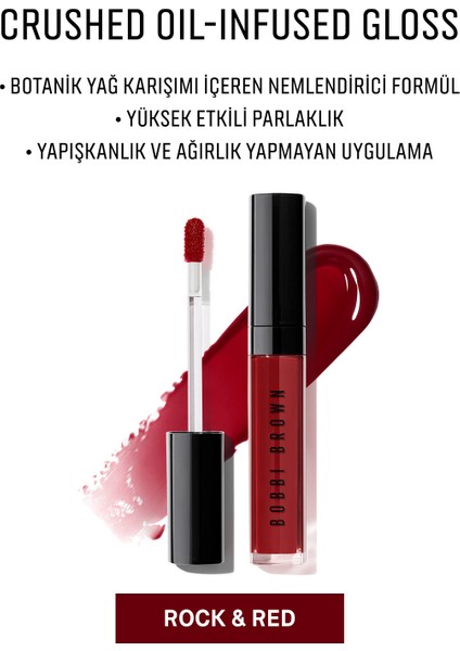 Crushed Oil-Infused Gloss - Botanik Yağ Kompleksli Nemlendirici Dudak Parlatıcısı - Rock & Red fırsatları
