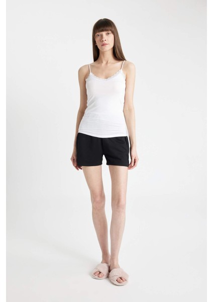 Dantel Detaylı İnce Askılı Pamuklu Beyaz İç Atlet-Fall in Love Y5360AZ24AU