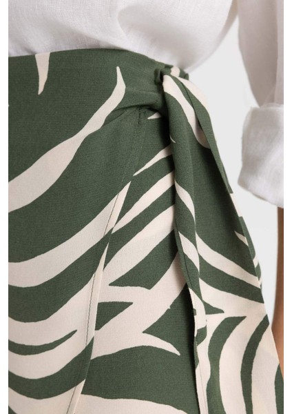 A Kesim Desenli Yüksek Bel Maroken Mini Etek C4803AX24SM