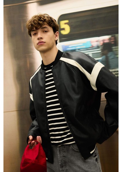 Regular Fit Kolej Yaka Bomber Fermuarlı Mevsimlik Hafif Mont C5844AX24AU