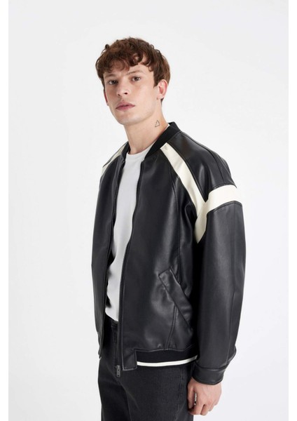 Regular Fit Kolej Yaka Bomber Fermuarlı Mevsimlik Hafif Mont C5844AX24AU