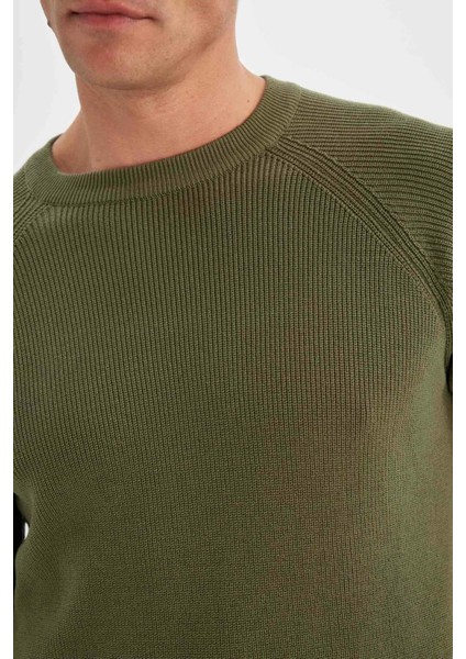 Standart Fit Normal Kesim Bisiklet Yaka Basic Düz Triko Kazak A8458AX24WN