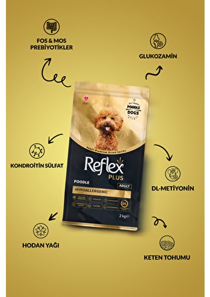 Poodle Yetişkin Köpek Maması 2 kg Tavuk Aromalı Hipoalerjenik Süper Premium fiyatları