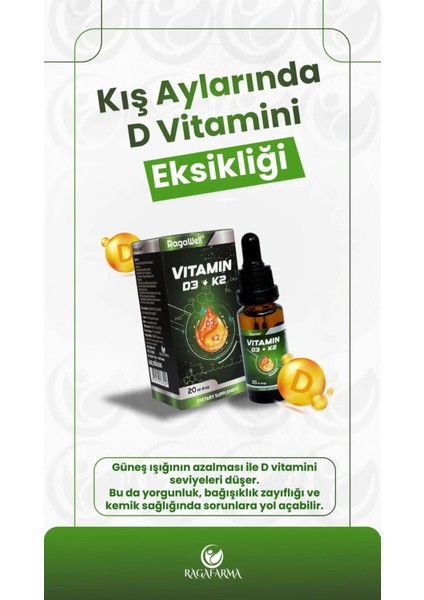 Vıtamın D3 + K2 İçeren Takviye Edici Gıda 20 ml Damla