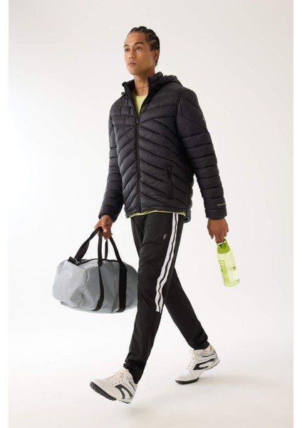 Fit Şişme Mont Su İtici Rüzgar Geçirmez Slim Fit Dar Kesim Kapüşonlu Fermuarlı Cepli A3034AX24AU