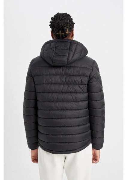 Fit Şişme Mont Su İtici Rüzgar Geçirmez Slim Fit Dar Kesim Kapüşonlu Fermuarlı Cepli A3034AX24AU