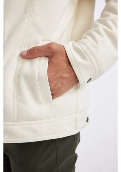 Slim Fit Dar Kesim Gömlek Yaka Fermuarlı İç Cepli Süet Mevsimlik Baharlık Ceket Mont A3254AX24AU