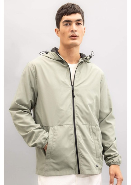 Su İtici Slim Fit Dar Kesim Kapüşonlu Fermuarlı Mevsimlik Baharlık Mont C5821AX24AU