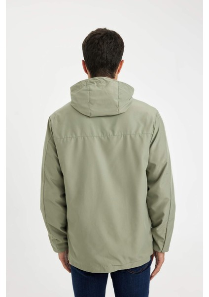 Su İtici Slim Fit Dar Kesim Kapüşonlu Fermuarlı Mevsimlik Baharlık Mont C5821AX24AU