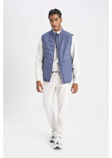 Fit Su İtici Kapitone Regular Fit Dik Yaka Fermuarlı Cepli Şişme Yelek C6044AX24AU