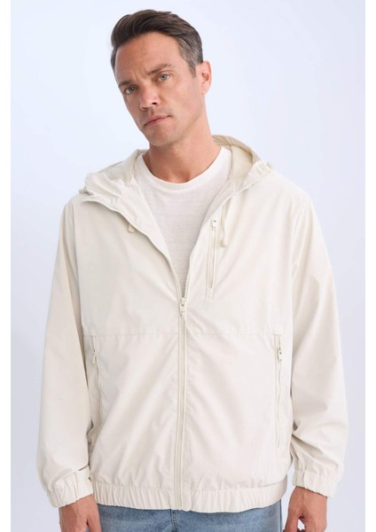 Regular Fit Kapüşonlu Mont Fermuarlı Cepli File Astarlı Mevsimlik C4562AX24AU