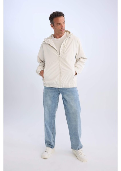 Regular Fit Kapüşonlu Mont Fermuarlı Cepli File Astarlı Mevsimlik C4562AX24AU