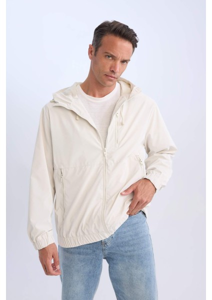 Regular Fit Kapüşonlu Mont Fermuarlı Cepli File Astarlı Mevsimlik C4562AX24AU