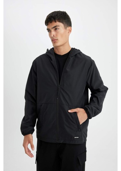 Su İtici Slim Fit Dar Kesim Kapüşonlu Fermuarlı Mevsimlik Baharlık Mont C5821AX24AU