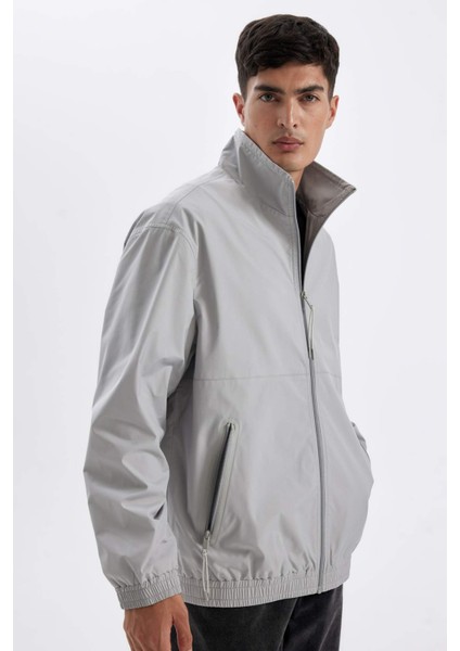 Regular Fit Dik Yaka Fermuarlı Cepli Mevsimlik Baharlık Ceket Mont C4563AX24AU