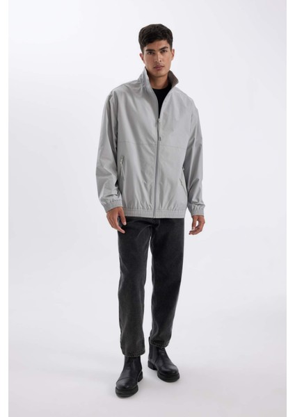 Regular Fit Dik Yaka Fermuarlı Cepli Mevsimlik Baharlık Ceket Mont C4563AX24AU