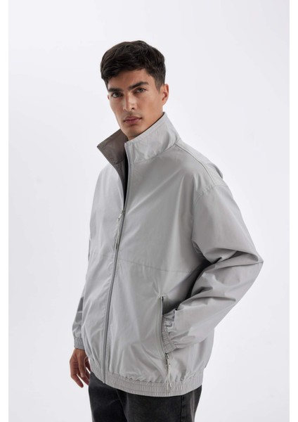 Regular Fit Dik Yaka Fermuarlı Cepli Mevsimlik Baharlık Ceket Mont C4563AX24AU