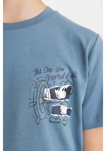 Erkek Çocuk Disney Mickey & Minnie Pijama Takımı Kısa Kollu Üst Şort C7914A824SM