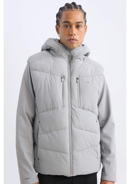 Fit Su İtici Regular Fit Kapüşonlu Rüzgar Geçirmez Fermuarlı Mont C6053AX24WN