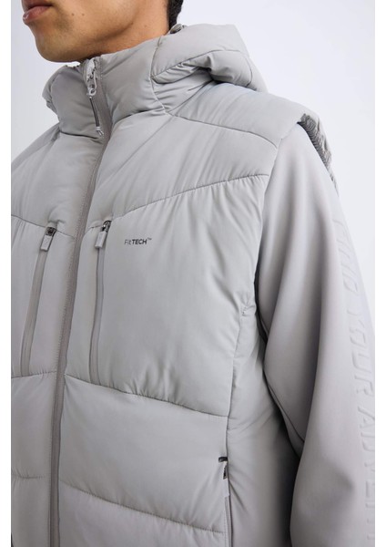 Fit Su İtici Regular Fit Kapüşonlu Rüzgar Geçirmez Fermuarlı Mont C6053AX24WN