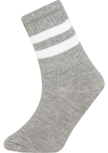 Erkek Çocuk 3'lü Pamuklu Çember Desenli Uzun Çorap C8023A8NS