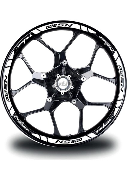 Bajaj Pulsar NS200 Iç Dış Yazılı Motosiklet Jant Sticker Etiket Modeli