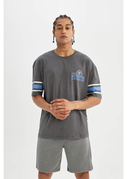 DeFactoFit NBA Denver Nuggets Standart Fit Kısa Paça Şort B9902AX24SM