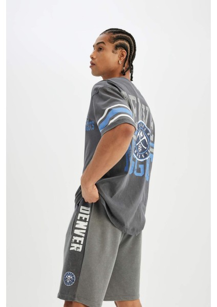 DeFactoFit NBA Denver Nuggets Standart Fit Kısa Paça Şort B9902AX24SM
