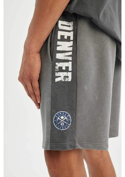 DeFactoFit NBA Denver Nuggets Standart Fit Kısa Paça Şort B9902AX24SM