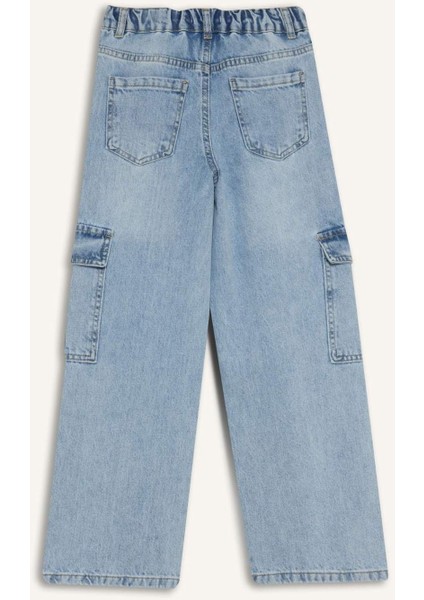 Kız Çocuk Wide Leg Kargo Geniş Paça Jean Pantolon C8540A824AU